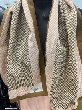 John Weitz Olive & Blush Polka Dot scarf